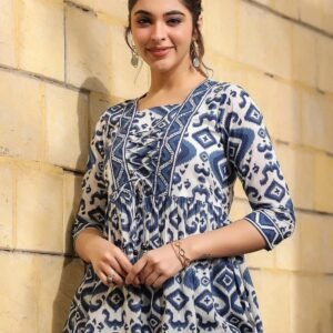 Indigo Printed Peplum Kurti
